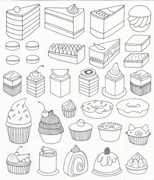 Cake  More, cute drawings, nice to print out, for my little lady, to colour!